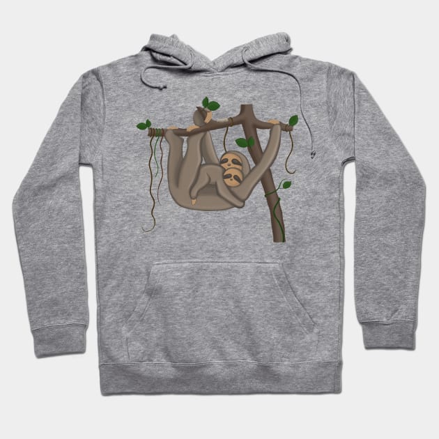 Cute Sloth Hoodie by valentinahramov